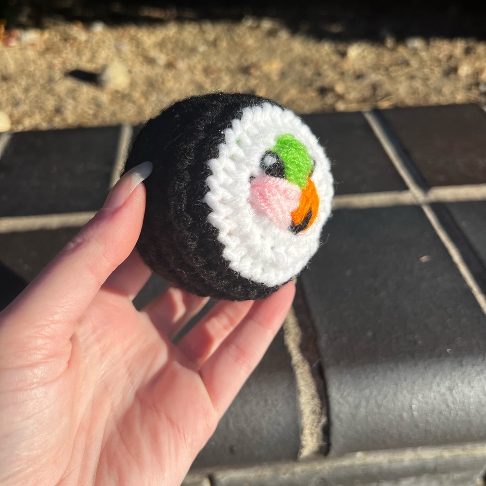 Hand Crocheted Happy Little Sushi Roll Plushie! - Picture 8 of 13